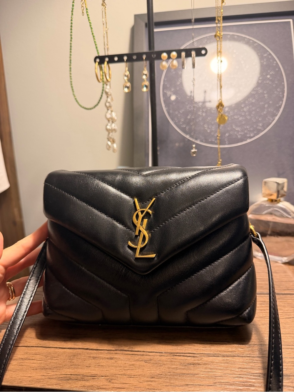 Saint Laurent LouLou Crossbody with Gold YSL Logo